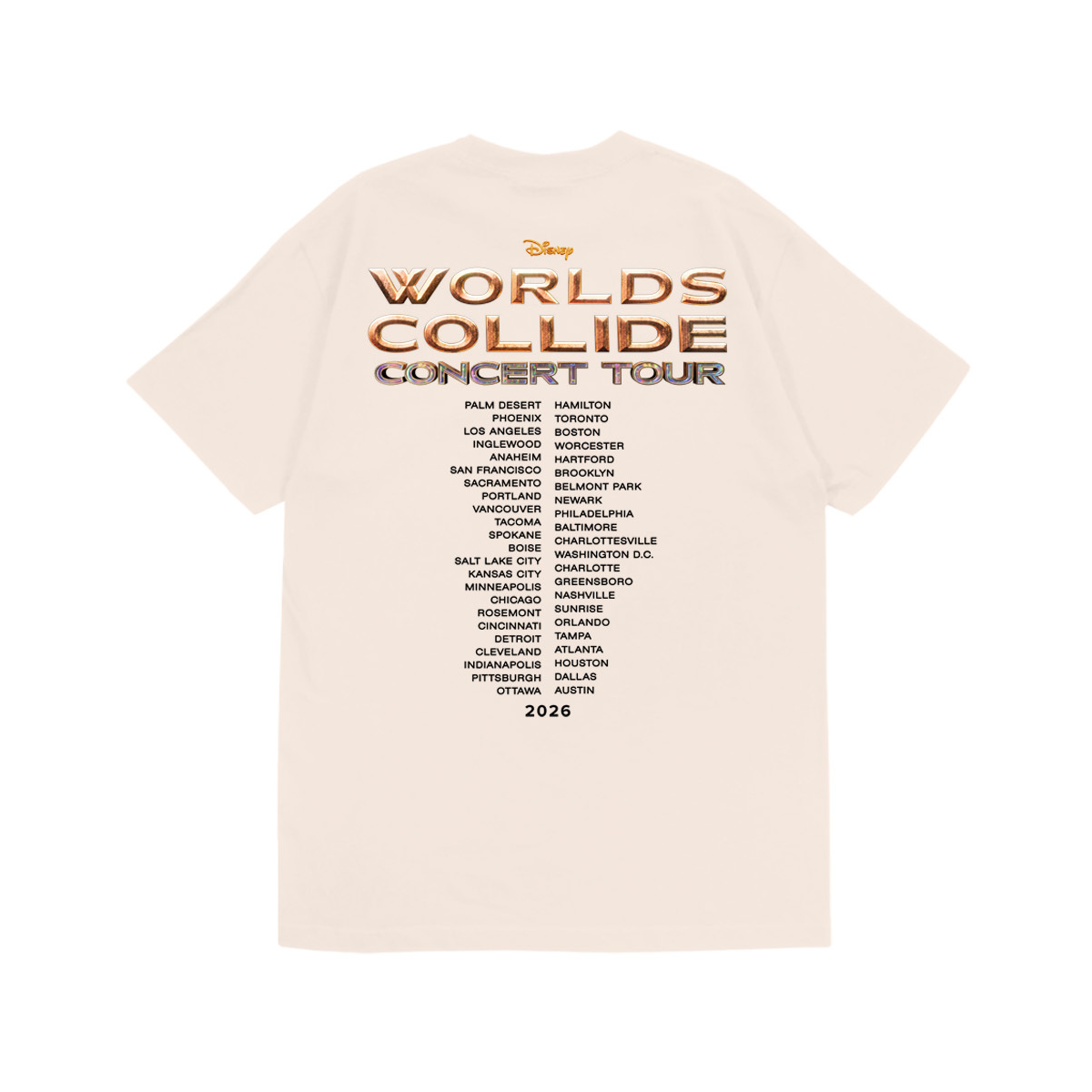 Worlds Collide Concert Tour Youth Tee - Natural