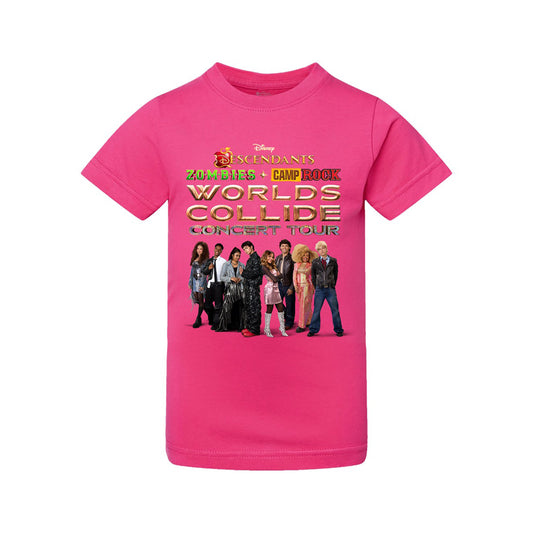 Worlds Collide Concert Tour Youth Tee - Pink