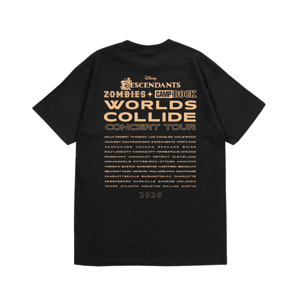 Worlds Collide Concert Tour Youth Tee - Black